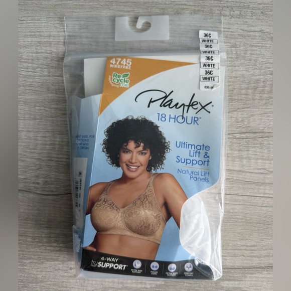 Playtex Other - Playtex White 4745 18 Hour Ultimate Lift and Support Wireless Bra 36C